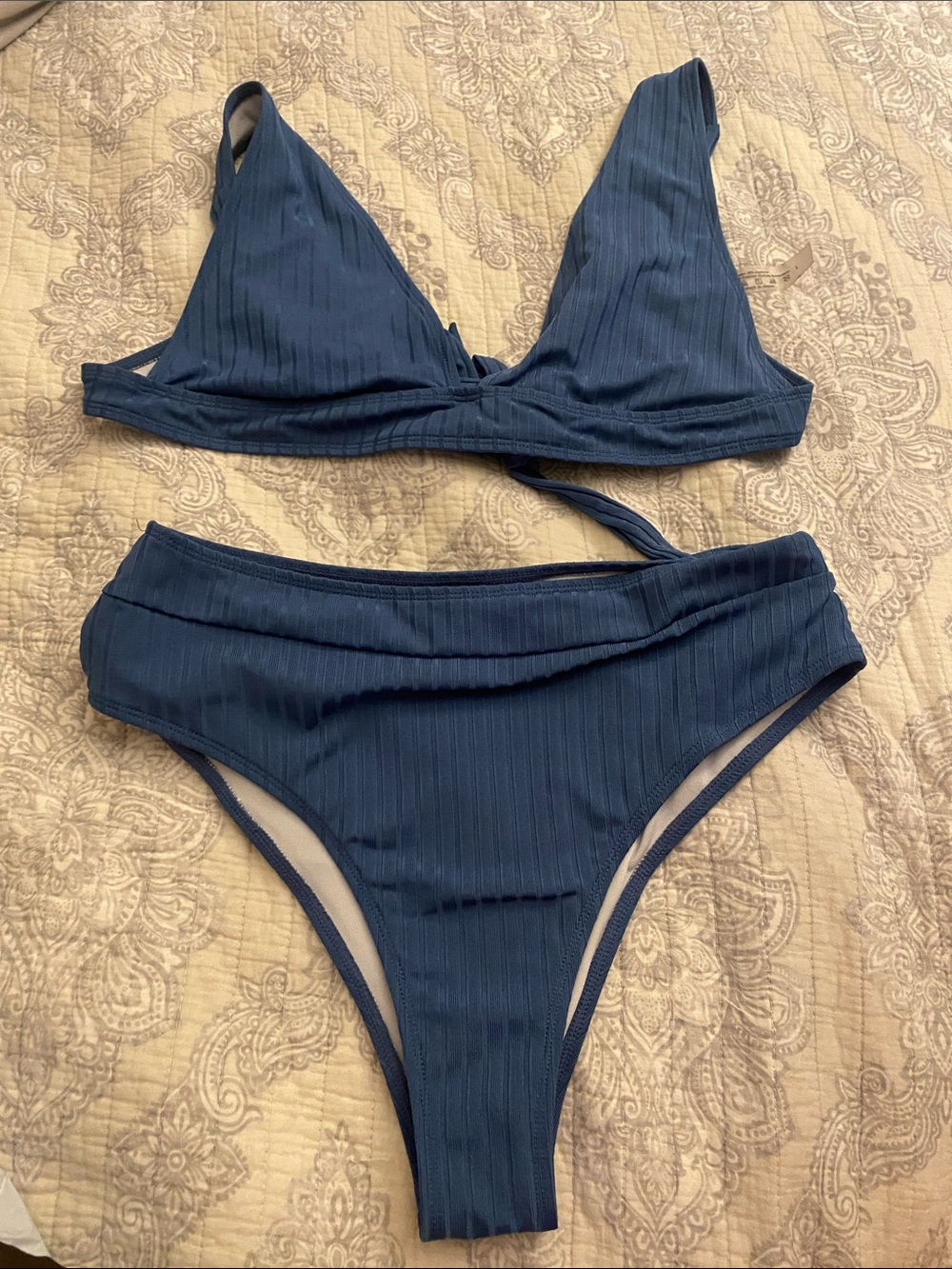 Ribbed Deep Teal Women’s Ribbed Bikini Set